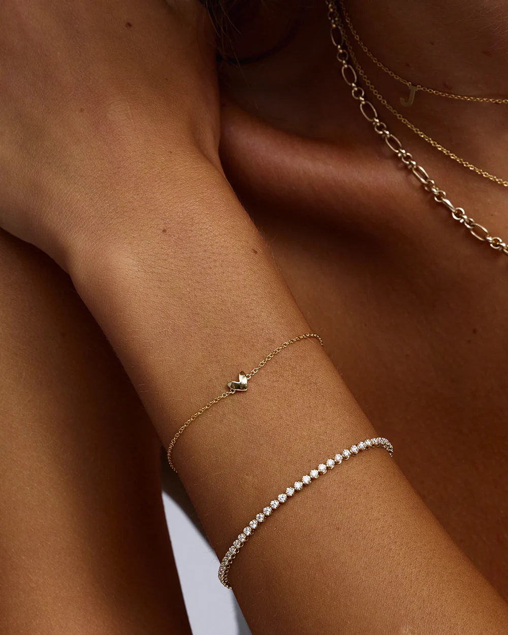 Petite Natural Diamond Tennis Bracelet - Image 11