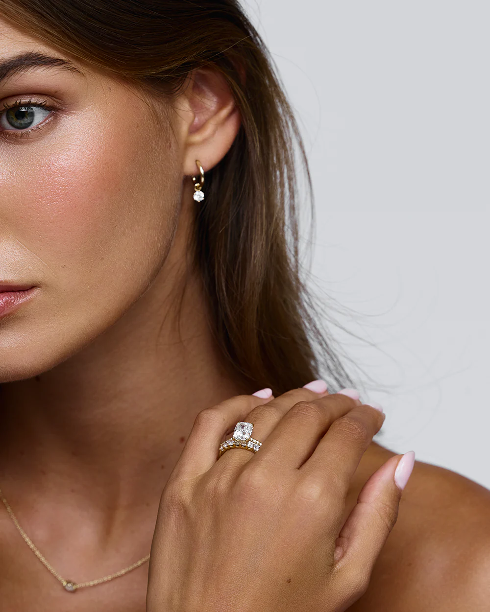 Round Diamond Charmed Hoop Earrings - Image 13